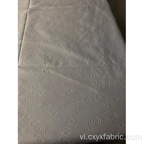 Polyester trắng 3d vải sợi nhỏ dập nổi